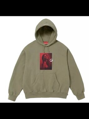 Supreme Kate Moss Hooded Sweatshirt - X-Large - Light Olive - FW24